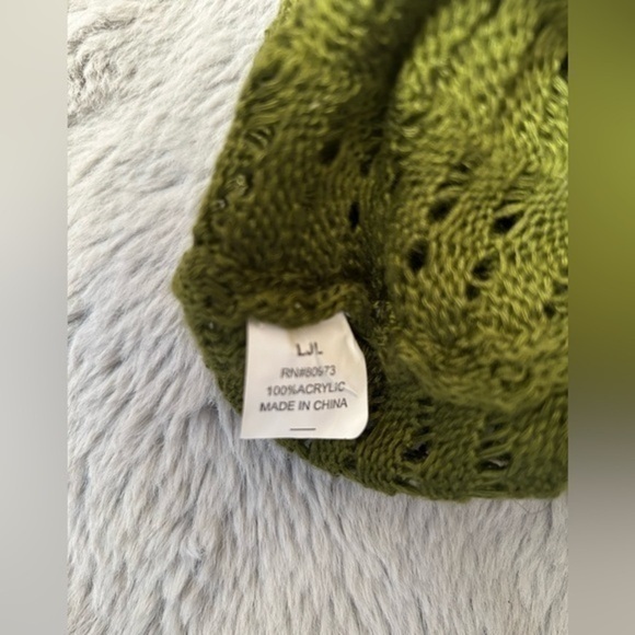 ✨NWOT Beret Tam Beanie knit hat green - Picture 5 of 6